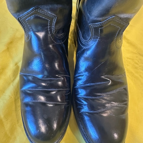 Roy Cooper Cowboy Boots Black Leather Men’s 7.5 M Western Made in USA - Picture 4 of 10